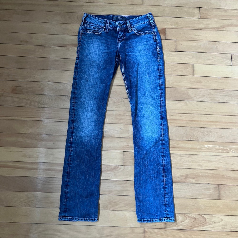 Silver Jeans Co Berkley Dark Wash Denim Jeans Womens 27x32